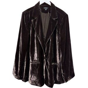 Avenue Velvet Jacket Plus Size 22 / 24 Brown Evening Womens Blazer